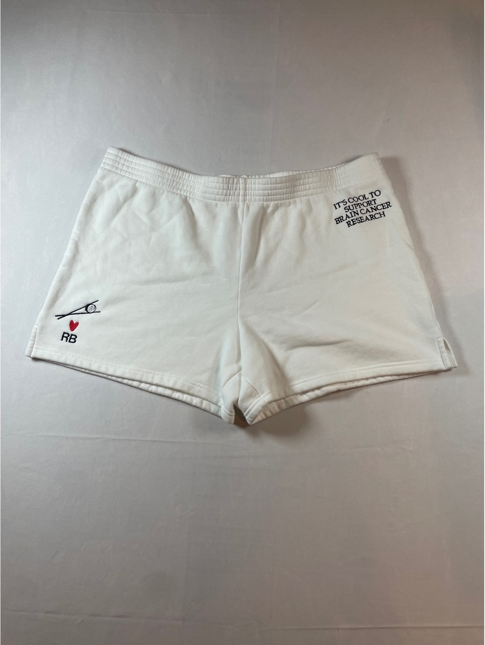 NWT Tna Aritzia Cozy Fleece Perfect Shorts 2XL White Brain Cancer Research